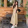 Vestido Chaleco Casual de Verano sin Mangas con Estilo para Mujer Tallas Grandes, Estilo Perezoso Vintage, Diseño Holgado con Bolsillo, Vestido Largo Adelgazante para Vacaciones