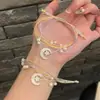 Pulseira Colorida de Corda da Moda com Design de Lua e Estrela de Cinco Pontas para o Festival do Barco-Dragão, Pulseira Versátil de Presente de Nicho