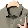 Camisa Polo de Manga Larga con Cuello de Solapa para Hombre de Primavera y Otoño Camiseta Casual Sencilla para Hombre con Estampado de Letras para Hombre