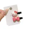 Lindo Clip de Pelo con Lazo a Cuadros Gato Kt Flequillo Despeinado Tocado Dulce Coreano Pinza de Pato de Pico Pinza de una Pieza Niña Pinza para el Cabello de Dibujos Animados