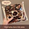 Faixa de Cabeça de Urso para Mulheres, Faixa de Cabelo de Alta Qualidade na Cor Café, Simples e Elegante, Faixa de Cabelo para Meninas, Elástico de Borracha de Alta Elasticidade e Durável