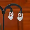 Brincos Elegantes Dongdaemun Coreanos Femininos Design de Nicho Sentido Zircônia Coração de Pêssego Simples Estudante Versátil Clipe de Orelha Moderno