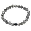 Transfronterizo nuevo explosiones AliExpress piedra negra ojo de tigre destello negro pino blanco piedra mapa pulsera pulsera magnética venta al por mayor