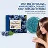Barra de Champú GleamXi Arándano para el Cuidado del Cabello Limpieza Suave del Cuero Cabelludo, Hidrata el Cabello, Barra de Champú Refrescante y Voluminizadora