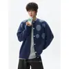 Cárdigan de Punto Jacquard Mezclado de Lunares para Pareja Otoño e Invierno Cárdigan de Punto Holgado Top Versátil Casual