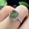 Brincos de Meteorito Tcheco Naturais, Brincos com Inlay em Prata 925, Anel Ajustável, Estilo Simples para Mulheres