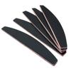 Lima de uñas negra de media luna en stock, tira pulidora de doble cara con forma de cuchillo, para cortar uñas, resistente al desgaste y al roce.