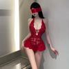 Sexy Encaje Transparente Tentación Aro de Acero Push-Up Pijama Espalda Descubierta Almohadilla para el Busto Falda con Tirantes Ropa para el Hogar Dropshipping 1513
