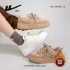 Nuevo producto: Zapatos de Cuero Forrados de Lana, Cómodos y Cálidos, Elegantes Tenis Blancos de Estilo Universitario con Suela Gruesa, Zapatos de Algodón Versátiles y de Moda