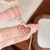 Collar de Calabaza de Encaje Rojo Flor de Viento Cadena para Clavícula Ruyi Transfronterizo Transmisión en Vivo Dropshipping Estilo Chino Ruyi Femenino