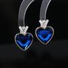 Novedades de Verano: Pendientes de Corazón para Mujer, Estilo Lujo Ligero, Pendientes de Cristal Completo con Diamantes en Forma de Corazón, Modernos y Elegantes, Sensación de Alta Gama, Fabricante