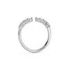 Artículo popular para transmisiones en vivo: Anillo abierto de plata de ley 925 de 2 mm con moissanita para mujer, anillo de diamante apilable, joyería de alta gama de nicho al por mayor