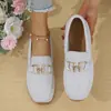 Zapatos de mujer talla grande transfronterizos de Amazon 2025 nuevo modelo zapatillas para todas las estaciones de corte bajo de moda para mujer talla 43
