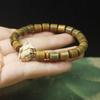 Pulsera de cuentas de barril de sándalo verde, caja de madera de boj, accesorios de loto, cuentas de juego literario para mujer, cuentas de rosario, joyería al por mayor