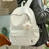 Mochila Estilo Fofo Estampa Estrelada Design com Cordão e Bolso Lateral Leve Resistente ao Desgaste Comute para o Campus Bolsa Escolar de Grande Capacidade