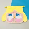 Bolsa de felpa estilo japonés linda para monedas con cordón bolsa portátil para guardar toallas sanitarias accesorio JK bolso cruzado pequeño simple