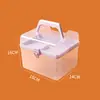 Caja de almacenamiento de doble capa de tamaño pequeño, compartimento, caja de almacenamiento de plástico transparente, joyería, juguete para niños, herramienta de maquillaje, caja de herramientas de almacenamiento