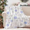 Copos de Nieve Árbol de Navidad Papá Noel Múltiples Patrones Manta Manta para Siesta en la Oficina Estilo Simple Suministro para Comercio Electrónico Transfronterizo