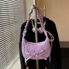 Nueva Bolsa de Tela Casual de Nicho Estilo Coreano Bolso Cruzado Personalizado para Mujer Bolso de Hombro de Nailon Plegado con Cordón Estilo Perezoso