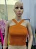 Amazon 2025 Camisola de Punto Halter Cruzado Sin Espalda Ajustada Adelgazante Vendaje Tubo Top Ropa de Mujer Transfronteriza