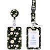 Novo Porta Cartão com Cordão de Puxar Fácil Margarida Fresca Girassol Céu Estrelado Estampa de Leopardo Selvagem Conjunto com Fivela de Puxar Fácil