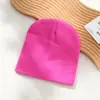 Chapéus de Tricô para Outono e Inverno, Chapéus Lisos de Cor Sólida para Exportação, Chapéus Redondos de Máquina, Chapéus Quentes sem Aba para Adultos, Chapéus de Lã Estilo Coreano, Topo Redondo