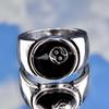 Anillo de diseño personalizado con llama de amor, Yin y Yang en blanco y negro, número 8, espadas de la suerte, estilo punk, ajustable.