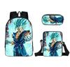 Mochila Nueva de Anime de Dibujos Animados de Dragon Ball de Amazon para Estudiantes de Primaria y Secundaria, Bolsa Escolar, Bandolera, Estuche para Lápices, Set de Tres Piezas