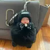 Colgante de Borla de Piel de Zorro Real Encanto para Bolso Muñeca Durmiente Accesorio de Peluche Llavero de Coche Máquina de Garra Opciones Multicolor Disponibles