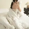 Colcha de Algodón Gruesa y Cálida con Tejido Jacquard de 60 Hilos, 20% Seda de Morera, 51% Fibra de Soja, Colcha de Verano Refrescante