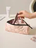 Feifan Nova Bolsa de Armazenamento Cilíndrica Redonda Multiuso com Luz de Diamante Bolsa Redonda Longa para Maquiagem Bolsa de Maquiagem Portátil para Viagens de Negócios e Viagens