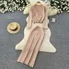 Elegante Conjunto de Dos Piezas de Cárdigan de Punto Ajustado y Falda para Mujer, Atuendo de Otoño para Ir al Trabajo con un Toque de Lujo