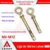 Parafuso de Expansão Olhal de Ovelha Galvanizado Revestido com Cor Gancho de Balanço com Argola, Gancho de Puxar, Argola de Suspensão, Parafuso de Ferro, Argola de Suspensão para Balanço