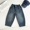 Wind Valley 2026 Inverno Novo Retrô Lavado Jeans Infantil Forrado com Fleece, Calça Longa Estilosa Rasgada para Meninos