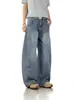 Jeans retro americanos curvados de otoño para hombres y mujeres, diseño único, pierna ancha, holgados, elegantes, pantalones casuales para pareja