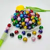 Série de Natal 16mm Acrílico Fosco Pintado à Mão Floco de Neve com Furo Passante Contas DIY Acessórios de Contas Feitos à Mão