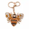 Llavero Creativo de Abejita con Pedrería Aleación de Zinc Abeja Incrustada con Diamantes Llavero para Llaves de Coche Colgante de Insecto para Bolso Regalo