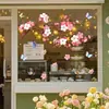 Pegatinas Sencillas de Rama y Florales para Ventanas, Escaparates, Puertas de Cristal, Decoración del Hogar, Visibles por Ambos Lados, Sin Pegamento, Adhesión Estática de PVC