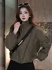 Chaqueta corta de moda estilo coreano con cuello alto para mujer, nueva colección otoño 2026, corte holgado, versátil, adelgazante, top moderno y elegante para este año