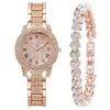 Venta al por mayor del fabricante Gypsophila Reloj de cuarzo con disco romano de diamantes completos para mujer Reloj casual de alta gama con pulsera