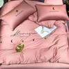 Sábanas de cama lisas de cuatro piezas de algodón 100% directas de fábrica, ropa de cama nueva Four Seasons disponible en nombre del cabello