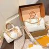 Popular Bolso Boston Cubo Vintage de Cuero Tricolor Blanco Bolso Tote Versátil Bolso de Mano de Moda Bolso Cruzado para Mujer Lujo Ligero Bolso de Gama Alta