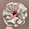Scrunchie Cuadros Dulces y Femeninos con Encaje y Flecos Pequeños, Lazo de Corazón, Diadema Rayada, Accesorio para el Cabello, Estilo Nuevo