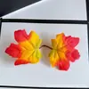 Folhas Simuladas com Cores Ricas, Novas Folhas de Bordo para Fotografia, Adereços de Decoração para Casamentos ao Ar Livre, Artesanato Atacado de Folhas Artificiais