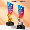 Personalización de Trofeo de Cristal Creativo Madera Maciza Competencia Infantil Medalla de Honor Ceremonia de Premiación de Empleados de Empresa