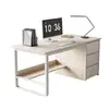 Escritorio de oficina simple y moderno con cajones, escritorio para computadora, estación de trabajo de oficina, muebles de oficina comerciales