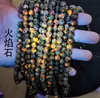 Piedra de Llama Natural Cuentas Redondas Cuentas Sueltas Pulsera Fluorescente Accesorios para Joyería DIY Pulsera de Cuentas Fabricante Venta al por Mayor