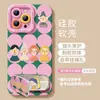 Capa de Celular Tridimensional com Personagem de Desenho Animado e Suporte Adequada para iPhone 17 Pro, Apple 16 Pm, Capa Macia de Silicone 15/14