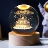 Astronauta Cielo Estrellado Grande Base de Madera Luminosa Bola de Cristal Grabado 3D Luz Nocturna Regalo de Cumpleaños Adorno Artesanal
