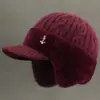 Nuevos Sombreros de Invierno para Mujeres de Mediana Edad y Mayores, Sombrero de Lana Cálido con Felpa para Abuela Señora Mayor, Sombrero de Punto Anti-Frío para Mamá